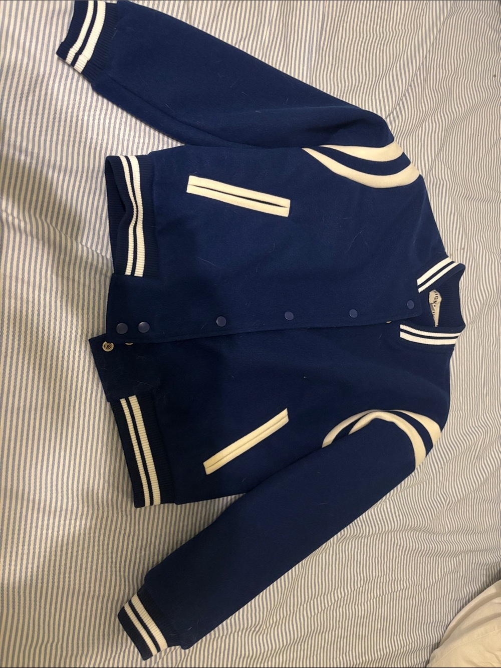 Signature Navy and White Varsity Jacket